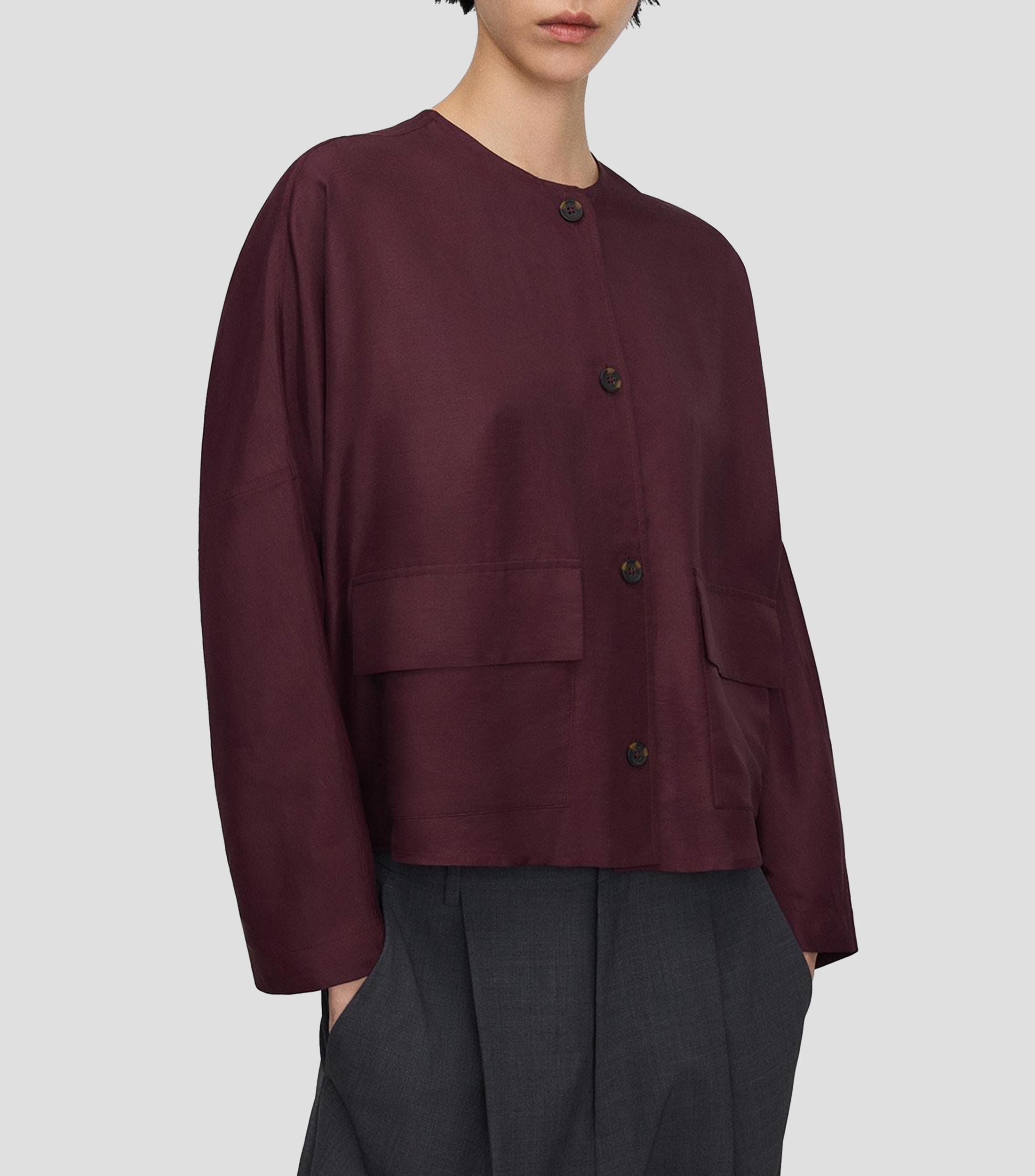 Camisa lisa manga larga Mujer